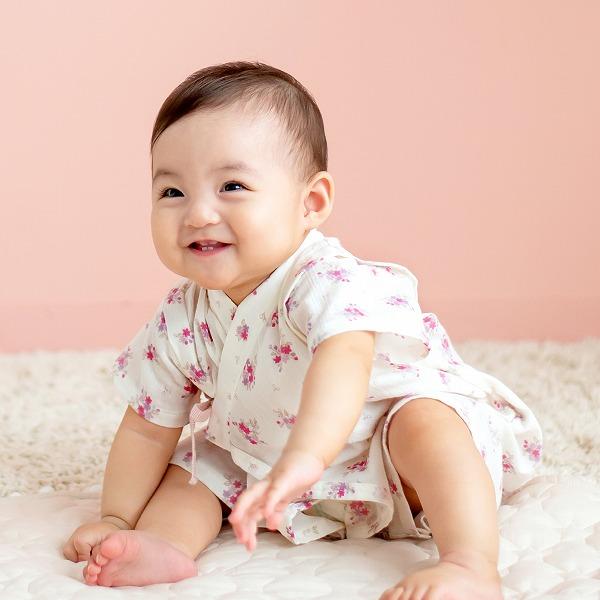 赤ちゃんの城 甚平 ロンパース 甚平オール 日本製 高島ちぢみ ベビー