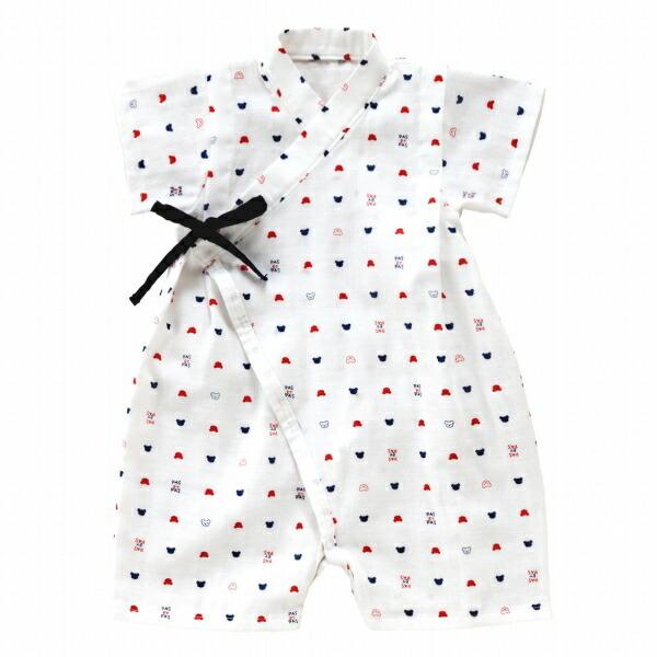 上品 ロンパース 甚平オール 日本製 ベビー服 ルームウェア 部屋着 赤ちゃん 新生児 パジャマ ナイトウェア ガーゼ 涼しい 50 70 二重ガーゼ トリコロール 和服 夏 Sooperchef Pk