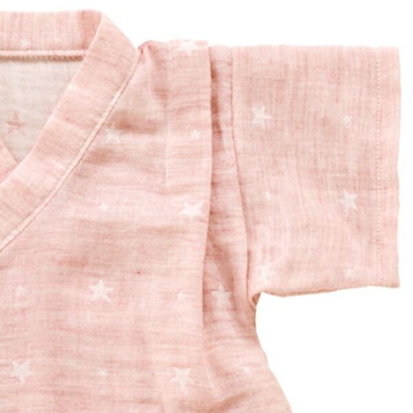 値頃 ロンパース 甚平グレコ 日本製 80 ベビー服 ルームウェア 部屋着 パジャマ 和服 赤ちゃんの城 涼しい 星柄ガーゼ ガーゼ素材 ナイトウェア 夏