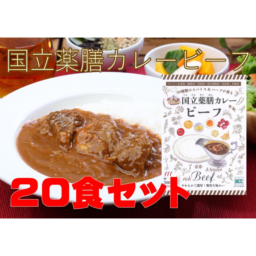 レトルト 「国立薬膳カレー ビーフ」 20食セット 中辛 ビーフ60g 牛肉 スパイス30種類 | ブランド登録なし