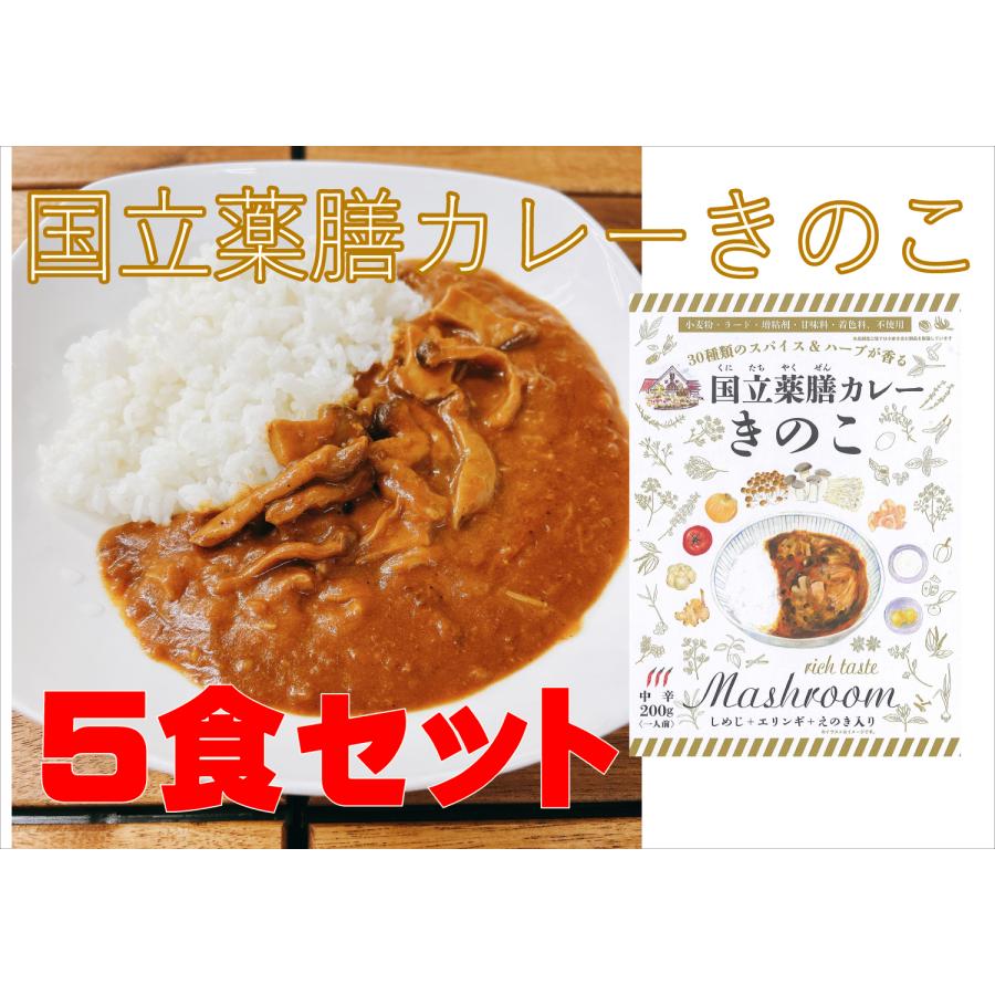 レトルト 「国立薬膳カレー きのこ」 5食セット きのこ 中辛 スパイス30種類 | ブランド登録なし