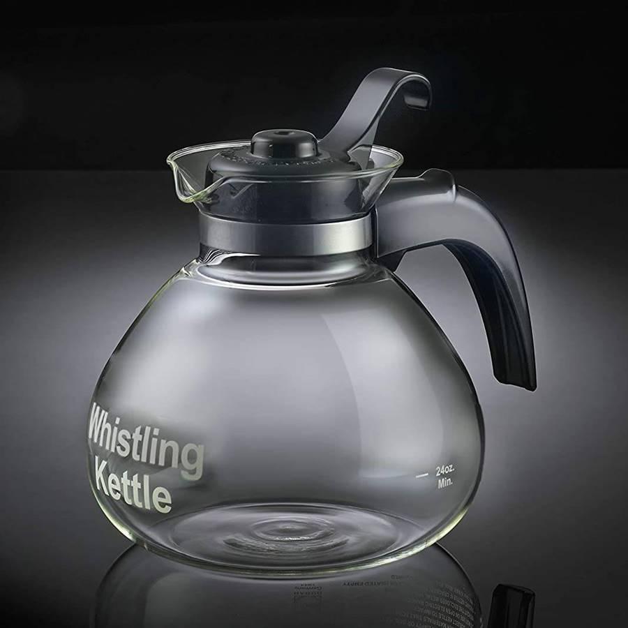 メデルコ 笛吹き ガラスケトル ティーポット 直火用 1.8L Medelco 12-Cup Glass Stovetop Whistling Kettle WK112の画像
