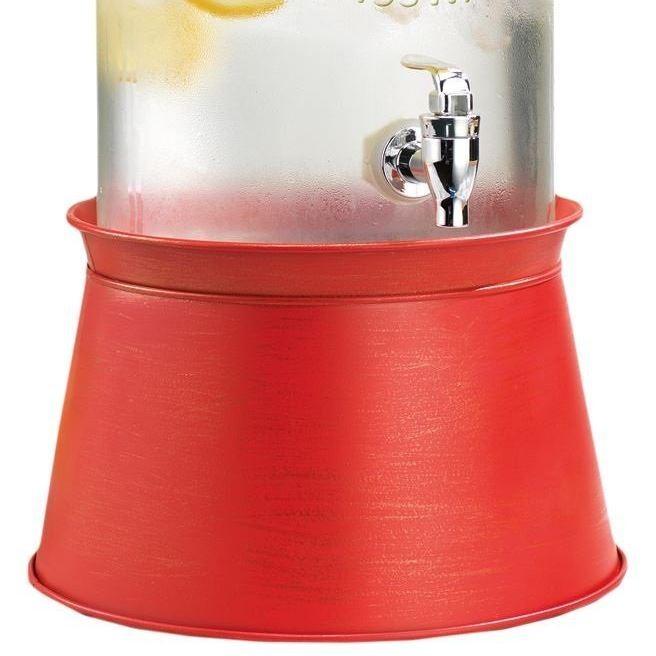 飲料水サーバー ビバレッジディスペンサー ドリンクディスペンサー グラス バケット 約５．６L レッド Glass Beverage Drink Dispenser Red Ice Bucket Base｜akt8｜03