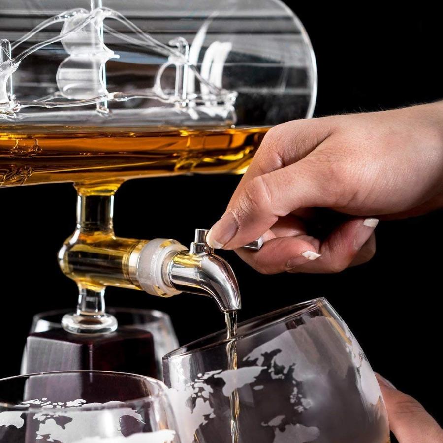ロイヤル デカンタ 帆船 1000ml ディスペンサー ワールドグラス付