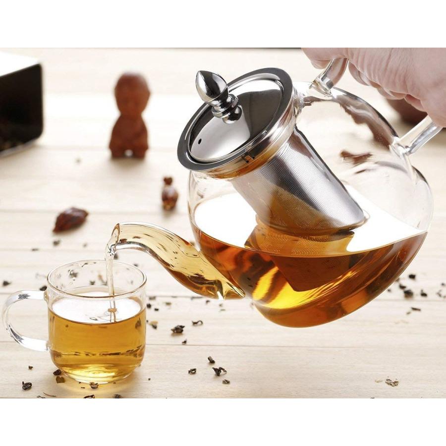 ガラスケトル ティーポット ガラスウォーターケトル 直火OK 1000ml 茶こし付 ガラス製急須 Hiware Glass Teapot Stovetop Safe Teapot