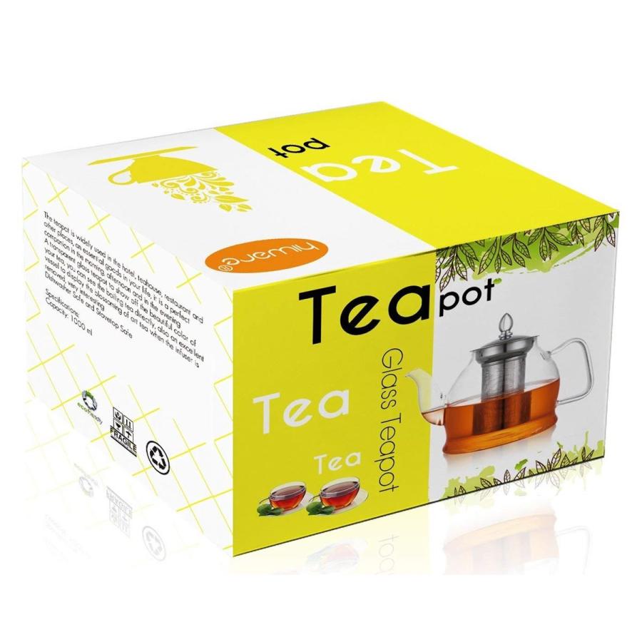 ガラスケトル ティーポット ガラスウォーターケトル 直火OK 1000ml 茶こし付 ガラス製急須 Hiware Glass Teapot Stovetop Safe Teapot 1000mlの画像