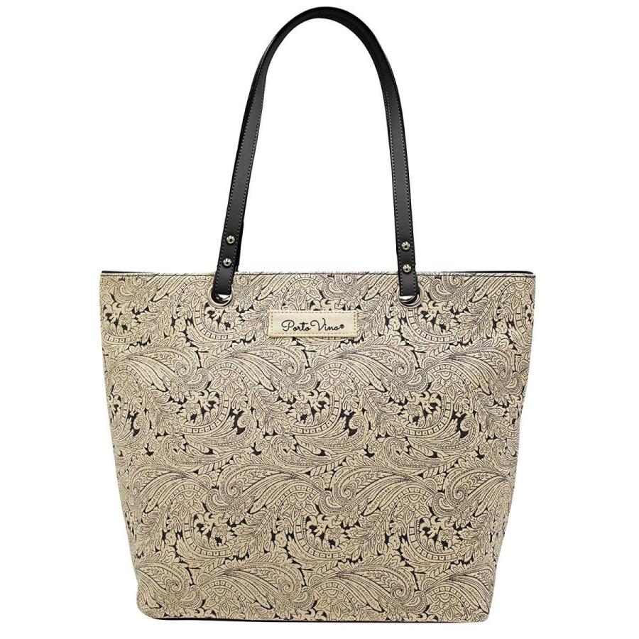 ワインバッグ トートバッグ ドリンクディスペンサーバッグ ポルトヴィーノ ペイズリー 約1.5L ソフトドリンク PortoVino City Wine Tote Paisley Beige/Black｜akt8｜02