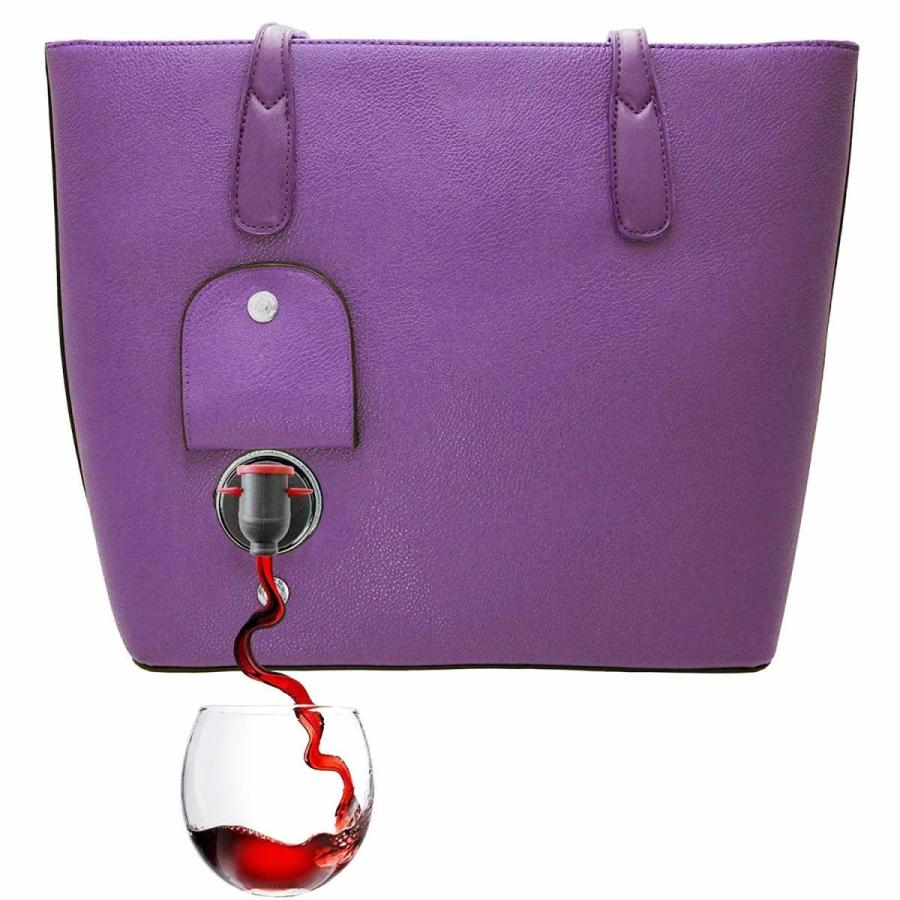 ワインバッグ ドリンクバッグ トートバッグ ドリンクディスペンサーバッグ パープル 約1.5L ポルトヴィーノ PortoVino Wine Purse Tote Purple Aubergine｜akt8