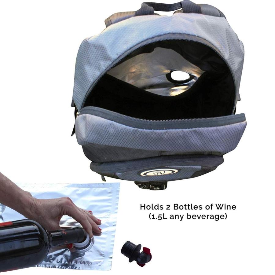 ワインバッグ ドリンクバッグ リュックサック ディスペンサーバッグ パーティバッグ ブラック 約1.5L ポルトヴィーノ PortoVino Wine Backpack Bag Black｜akt8｜04