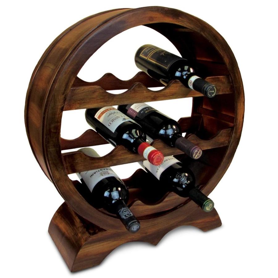 アンテーク調樽型ワインラックボトルラック