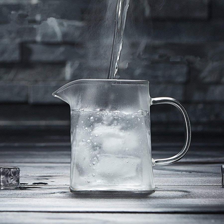 ガラスケトル ガラスティーポット ガラスポット 750ml 茶こし付 ガラス製急須 耐熱ガラス 直火OK 四角 Glass Teapot Tea Kettle Stovetop Safelの画像