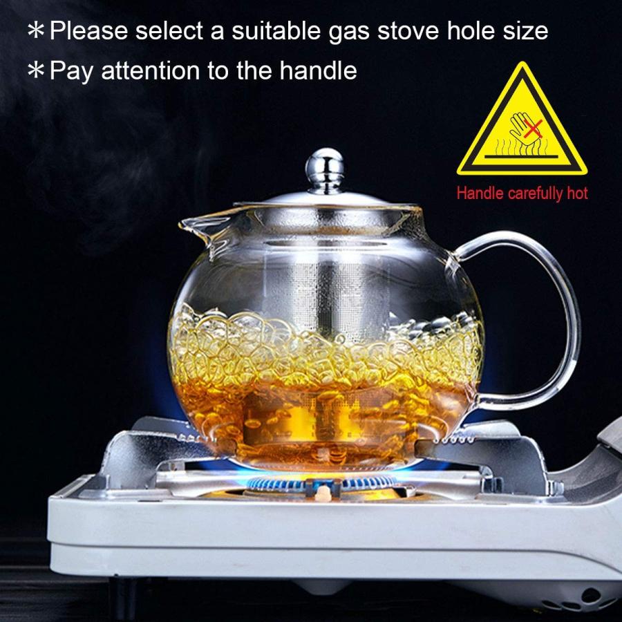 ガラスケトル ガラスティーポット ガラスポット 650ml 茶こし付 ガラス製急須 耐熱ガラス 直火OK Glass Teapot Tea Kettle Stovetop Safelの画像