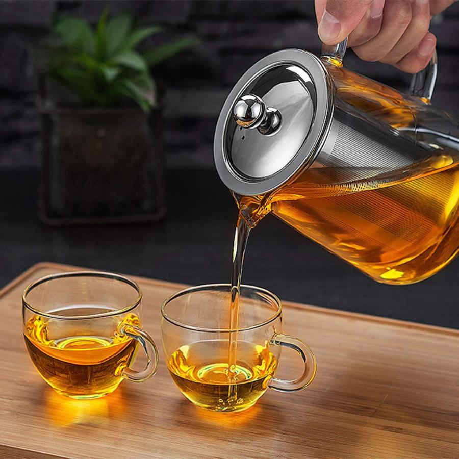 ガラスケトル ガラスティーポット ガラスポット 950ml 茶こし付 ガラス製急須 耐熱ガラス 直火OK Glass Teapot Tea Kettle Stovetop Safel_1