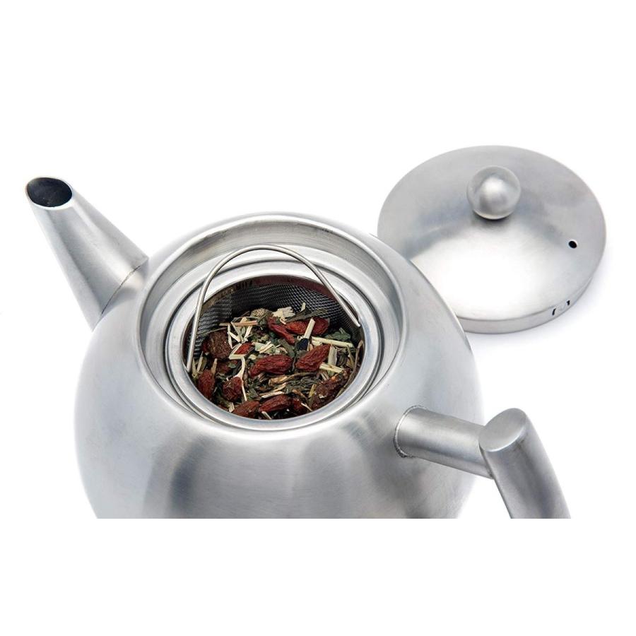 ティーポット カフェケトル 急須ケトル ケトル 1L ヤカン 茶こし付 Venoly Stainless Steel Tea Pot With Removable やかんの画像