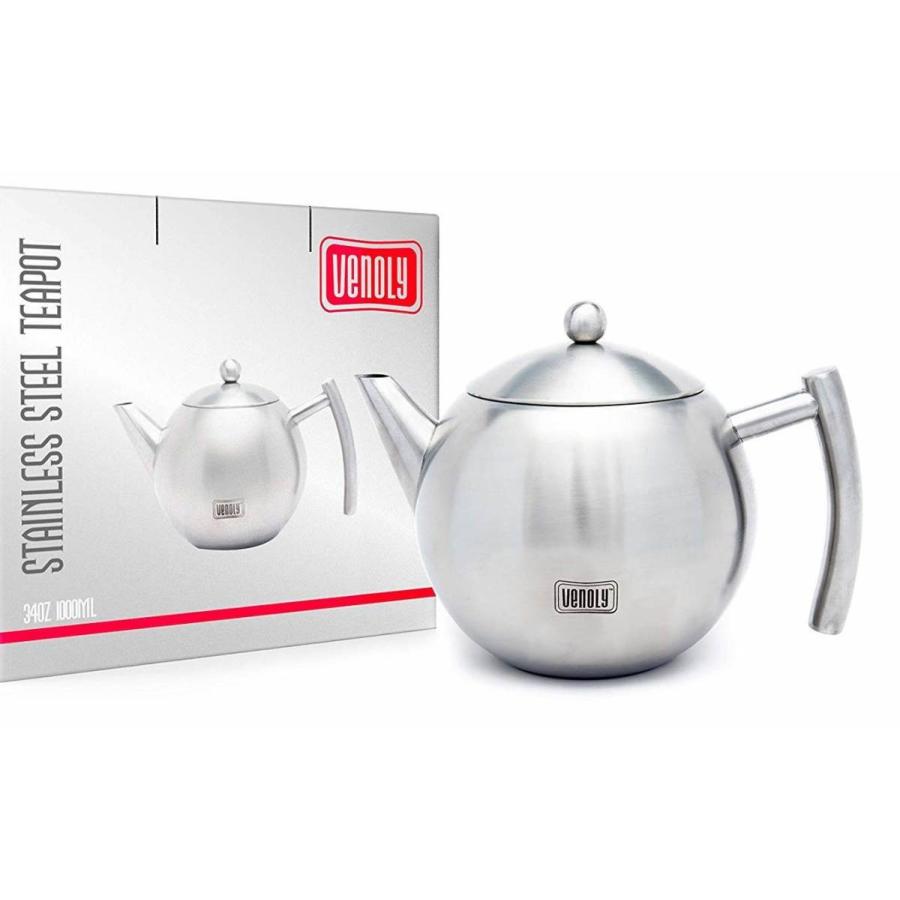 ティーポット カフェケトル 急須ケトル ケトル 1L ヤカン 茶こし付 Venoly Stainless Steel Tea Pot With Removable やかんの画像