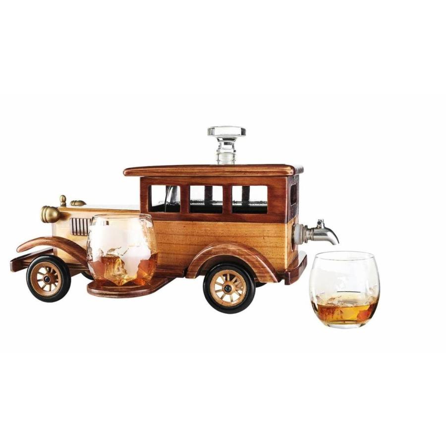 デカンタ デキャンター ディスペンサー サーバー ディキャンタ Old Fashioned Car Whiskey Decanter Set 車 クラシックカー バーボン ウイスキー ワイン｜akt8｜04