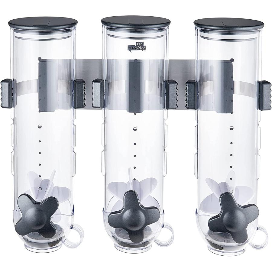 ZevROガチャガチャディスペンサー式食品保存容器 3色セット ゼブロ ドライフード ディスペンサー トリプル フードディスペンサー