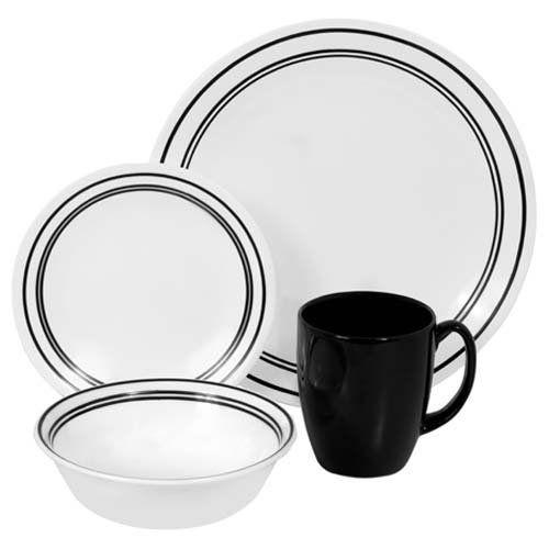 コレール 食器16点セット クラシックカフェブラック Corelle Livingware 16Piece Dinnerware Set