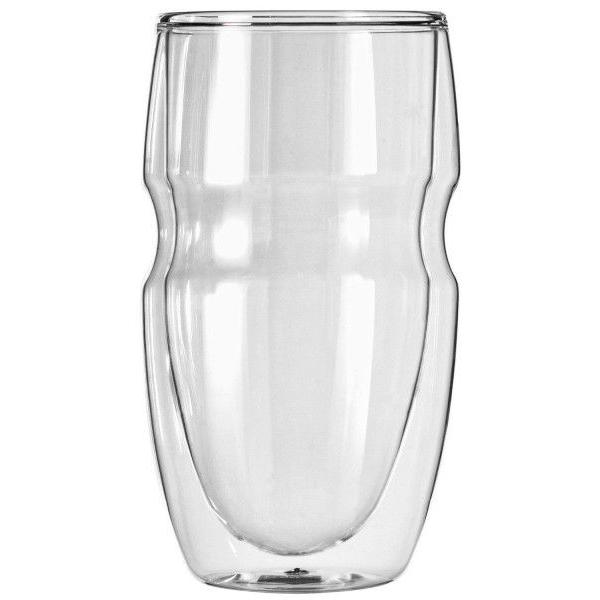セラフィーノ ダブルウォール 耐熱・保温グラス 480ml 2個セット Ozeri Serafino Double Wall Insulated Iced Tea and Coffee Glasses, 16-Ounce, Set of 2の画像