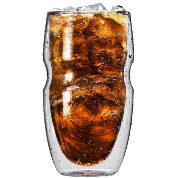 セラフィーノ ダブルウォール 耐熱・保温グラス 480ml 2個セット Ozeri Serafino Double Wall Insulated Iced Tea and Coffee Glasses, 16-Ounce, Set of 2の画像