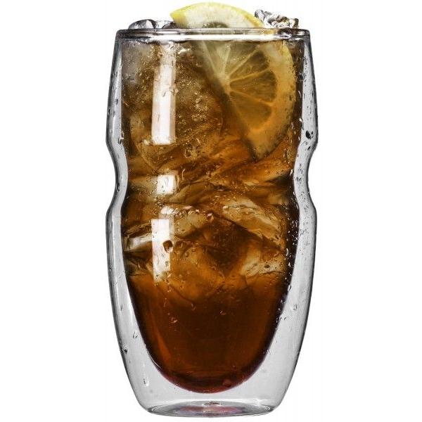 セラフィーノ ダブルウォール 耐熱・保温グラス 480ml 2個セット Ozeri Serafino Double Wall Insulated Iced Tea and Coffee Glasses, 16-Ounce, Set of 2の画像