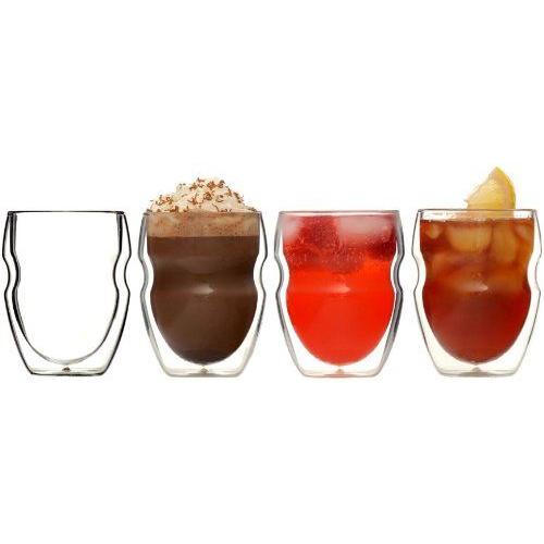 セラフィーノ ダブルウォール 耐熱・保温グラス 240ml 4個セット Ozeri Serafino Double Wall Insulated Beverage and Coffee Glasses, 8-Ounce, Set of 4の画像