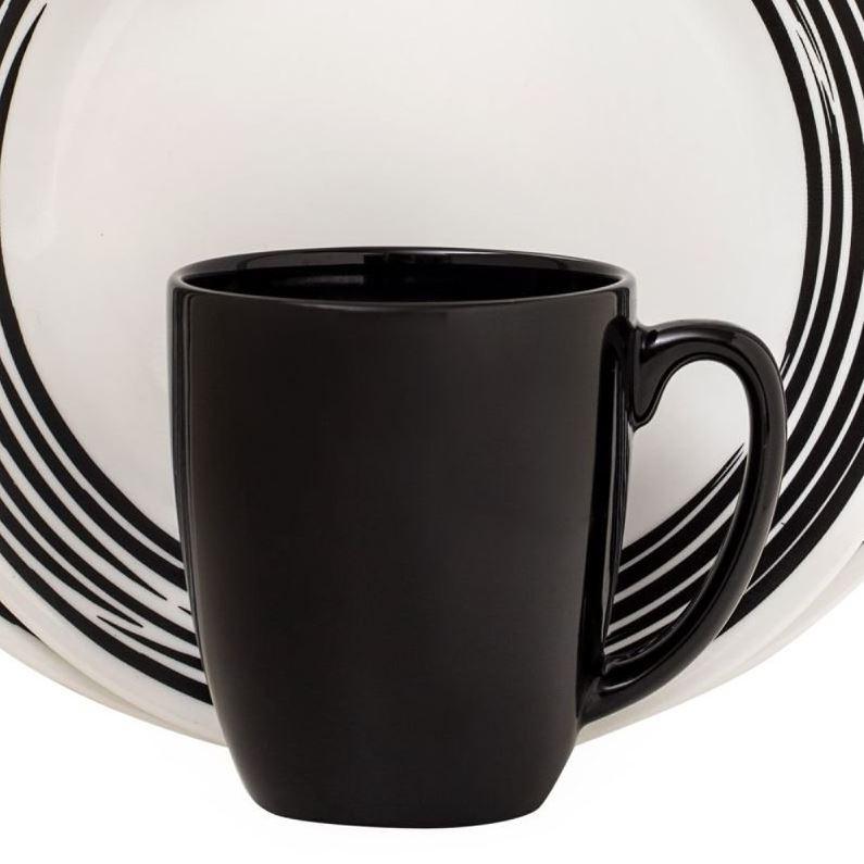 コレール ブティック ブラッシュ ディナーウェアー 食器16点セット　ブラック Corelle Boutique Brushed 16-Pc Dinnerware Set, Black /w 3 Bonus Clips 1117022｜akt8｜03