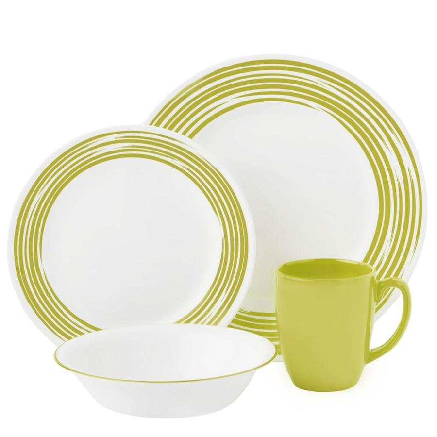 コレール ブティック ブラッシュ ディナーウェアー 食器16点セット　グリーン Corelle Boutique Brushed 16-Pc Dinnerware Set, Green 3055B