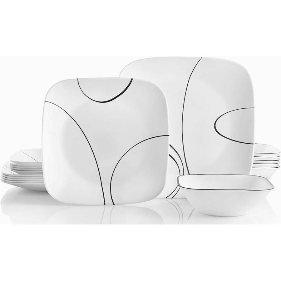 コレール 食器18点セット 食器セット スクエアー ディナーウェアー シンプルライン Corelle Square Simple Lines