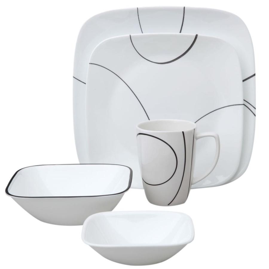 コレール スクエア ディナーウェアー 食器30点セット シンプルライン Corelle Square 30Piece Dinnerware