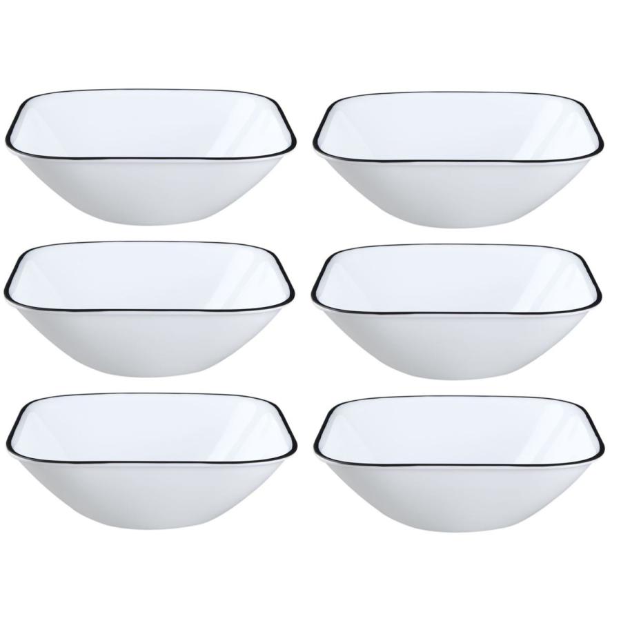 コレール スクエア  ボウル 皿  約660ml 6セット シンプルライン　Corelle Square Simple Lines 22-Ounce Bowl Set, pack of 6 　1107745