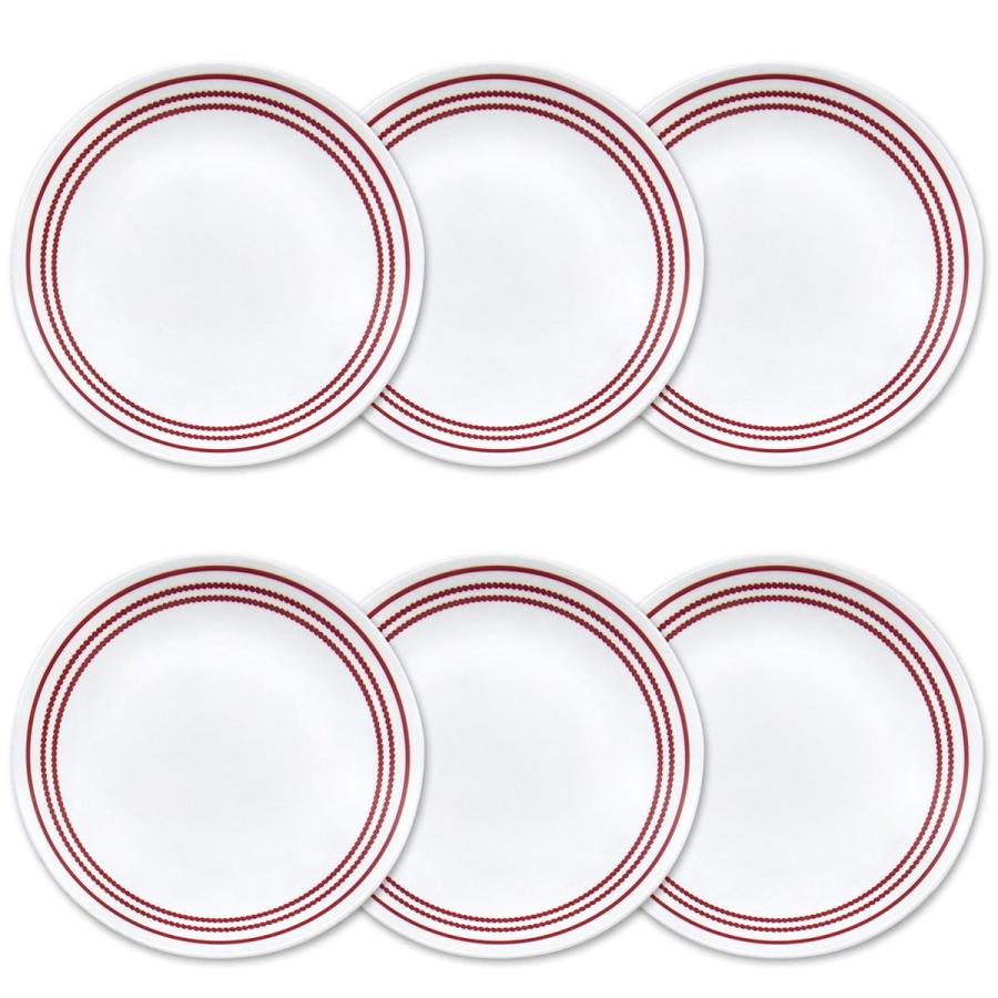 コレール リビングウェア ランチプレート 約21cm 6点セット ルビー