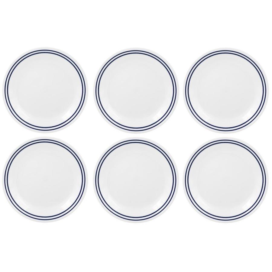 コレール リビングウェア ランチプレート 約21cm ６点セット ブリリアントブルービーズ Corelle  6-Pack Brilliant Blue Beads 8-1/2-Inch Lunch Plate