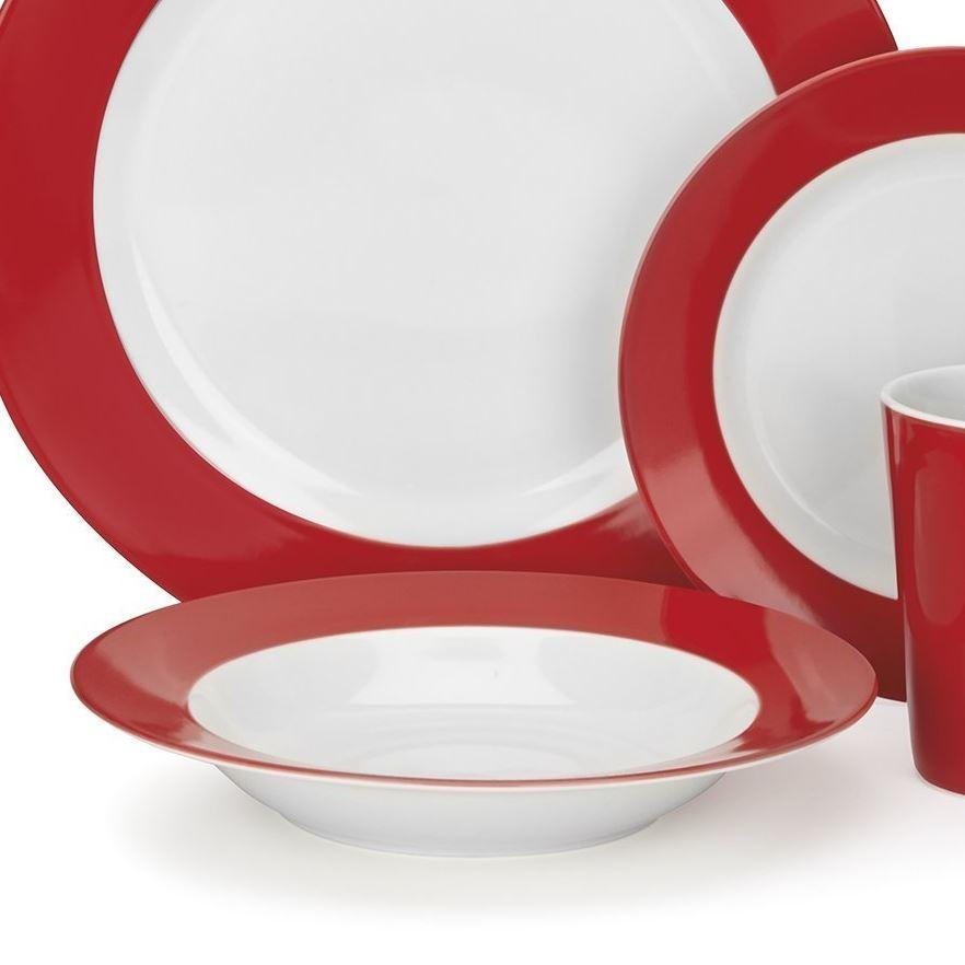 クイジナート 食器16点セット ディナーウエアセット磁器食器 コレクション　レッド Cuisinart Rialle Collection 16-Piece Porcelain Dinnerware Set　｜akt8｜02