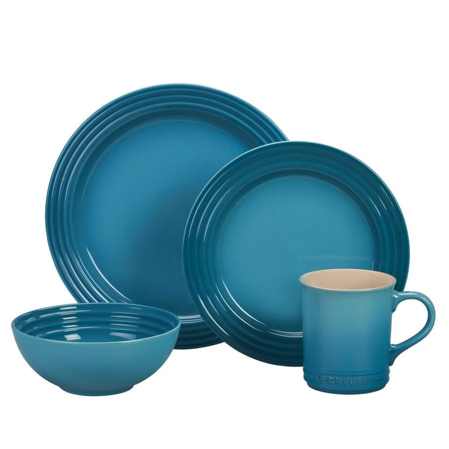 爆安プライス ルクルーゼ 食器16点セット ディナーウエアセット カリビアン ルクルゼ ル クルーゼ Le Creuset 16 Piece Dinnerware Set Caribbean 最先端 Durber24 Com