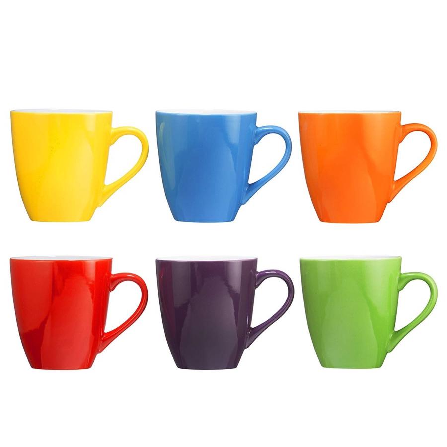 訳あり大特価 マグカップ 6点セット コーヒーマグ ティーカップ コップ レンジ可 食洗器可 約480ml マルチカラー セラミックカップ Coffee Mug Set By Bruntmorの画像