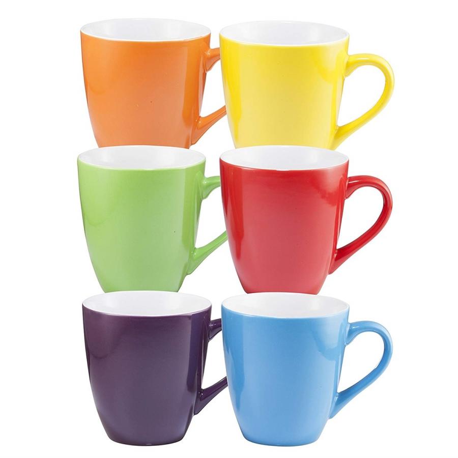 訳あり大特価 マグカップ 6点セット コーヒーマグ ティーカップ コップ レンジ可 食洗器可 約480ml マルチカラー セラミックカップ Coffee Mug Set By Bruntmorの画像