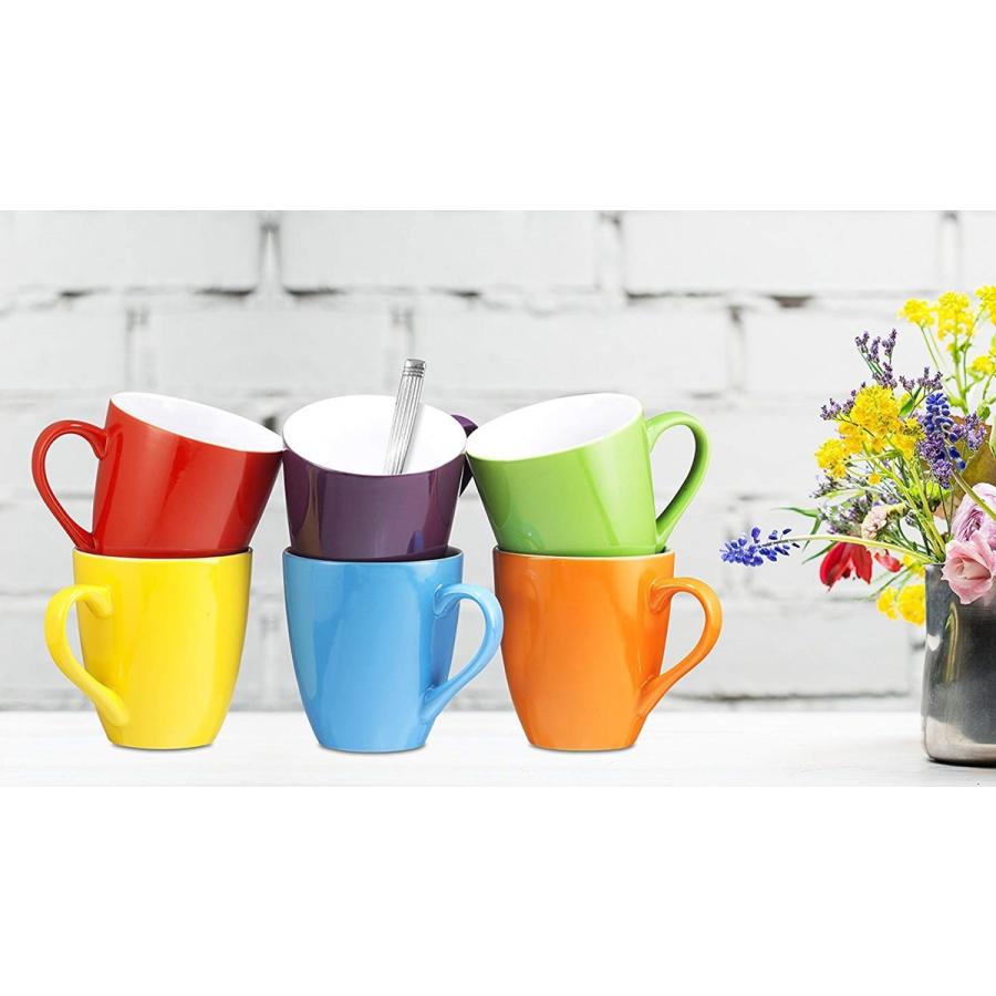 訳あり大特価 マグカップ 6点セット コーヒーマグ ティーカップ コップ レンジ可 食洗器可 約480ml マルチカラー セラミックカップ Coffee Mug Set By Bruntmorの画像