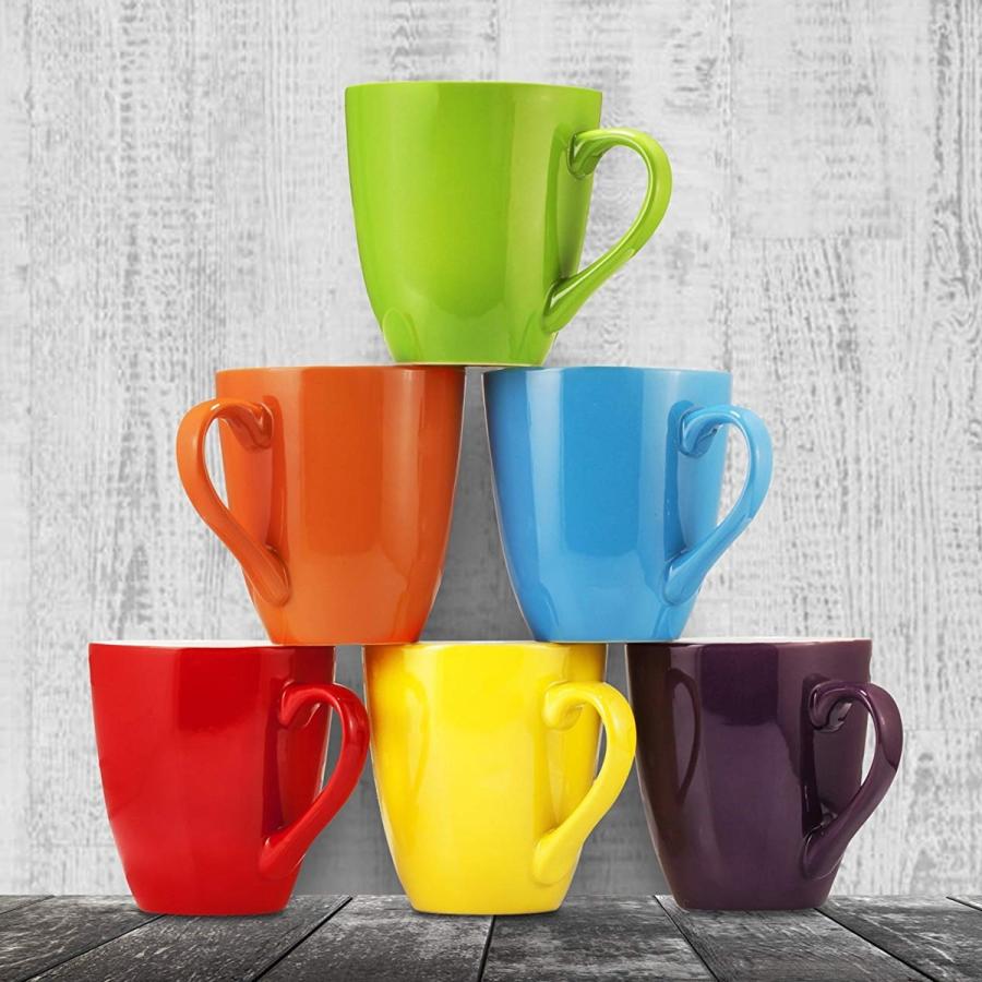 訳あり大特価 マグカップ 6点セット コーヒーマグ ティーカップ コップ レンジ可 食洗器可 約480ml マルチカラー セラミックカップ Coffee Mug Set By Bruntmorの画像
