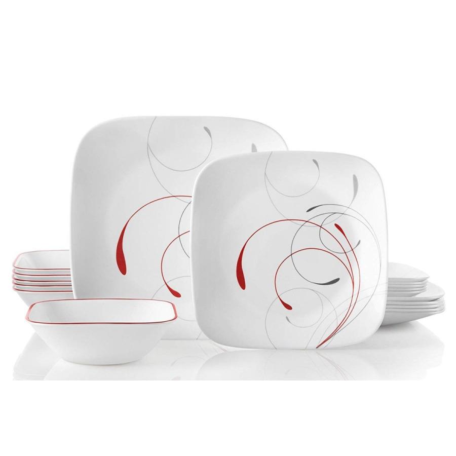 コレール 食器18点セット ディナーウェア ディナープレート お皿セット スプレンダー 四角皿 Corelle Dinnerware Set  Splendor 大皿 小皿 スープ皿 :1003308:akt8 - 通販 - Yahoo!ショッピング