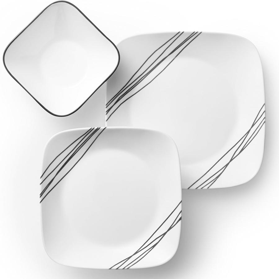 コレール 食器18点セット 食器セット お皿セット 四角皿 シンプル