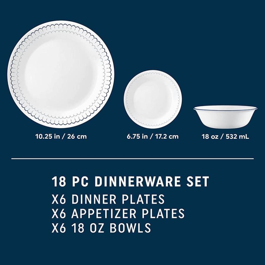 コレール 食器18点セット 食器セット カスピ海柄 カスピアン ディナーウェア お皿セット Corelle Dinnerware Set Caspian 大皿 小皿 スープ皿｜akt8｜07