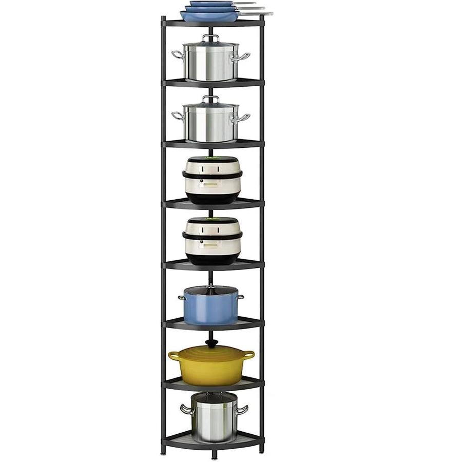クックウェアスタンド おしゃれな鍋置き棚 8段 調理器具スタンド 自立