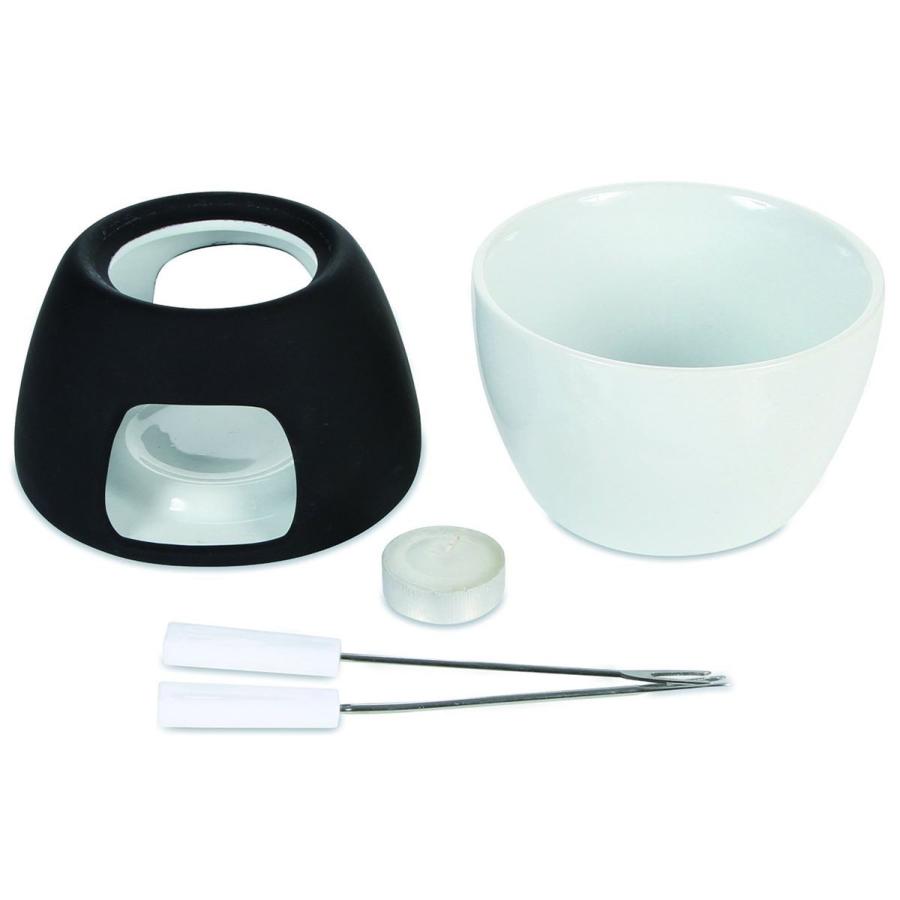 チーズフォンデュ チョコレートフォンデュ鍋 ブラック 2人用 ボスカ