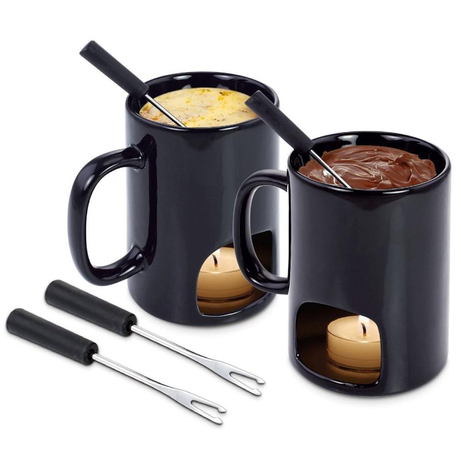 パーソナルフォンデュマグ 一人用フォンデュ 2セット ブラック チョコフォンデュ チーズフォンデュ Kovot Personal Fondue Mugs Set Of 2 Akt8 通販 Yahoo ショッピング