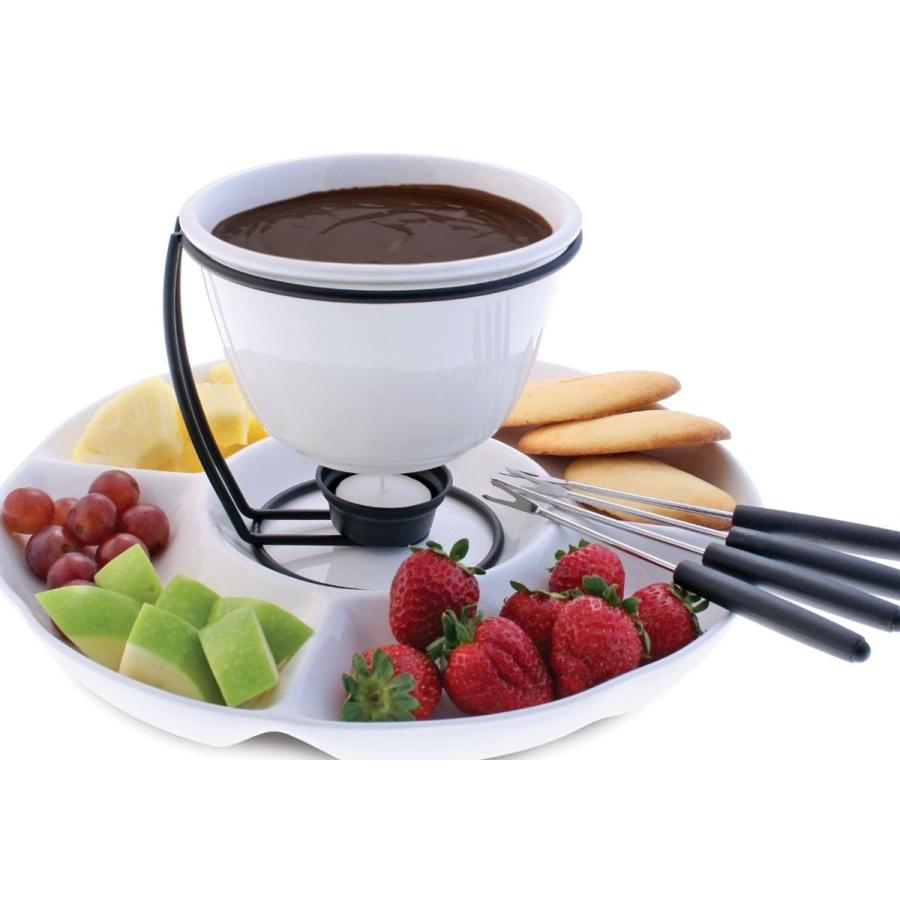 スイスマー チョコレートフォンデュセット チーズフォンデュ インデュルエンス Swissmar Indulgence 8 Piece Chocolate Fondue Set White F 熱い販売