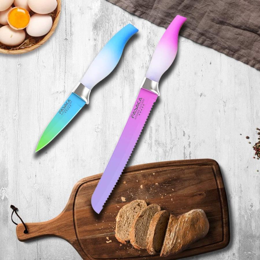キッチンナイフセット 包丁セット 6点セット ピーラー付 カラフル