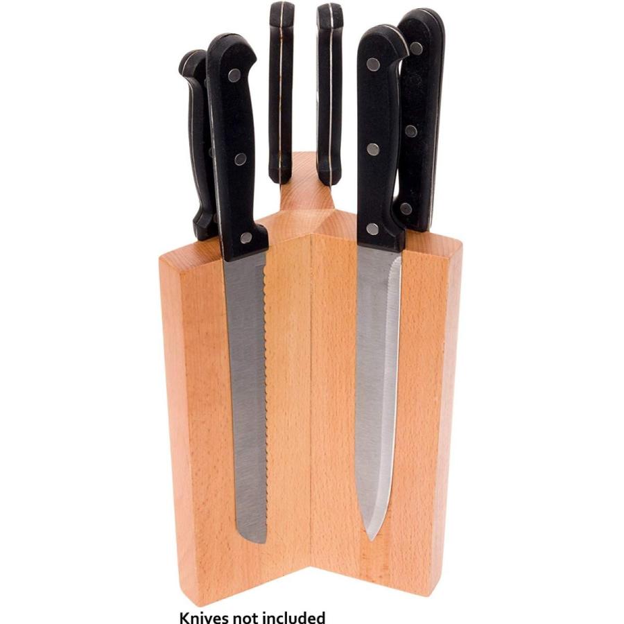 キッチンナイフスタンド マグネット式スタンド 包丁スタンド ナイフフォルダー 包丁立 収納包丁 ナイフラック Magnetic Knife Block Beech Woodの画像