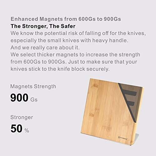 キッチンナイフスタンド マグネット式スタンド 包丁スタンド ナイフフォルダー 包丁立 収納包丁 ナイフラック Magnetic Knife Holder Bamboo Woodの画像