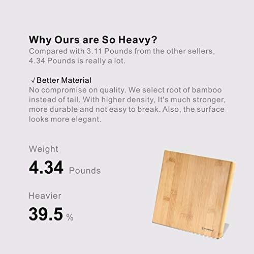 キッチンナイフスタンド マグネット式スタンド 包丁スタンド ナイフフォルダー 包丁立 収納包丁 ナイフラック Magnetic Knife Holder Bamboo Woodの画像